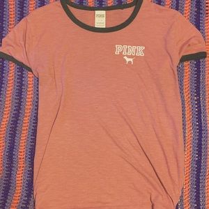 PINK Victoria's Secret Pink and Black Short Sleeve Tee - So Soft!